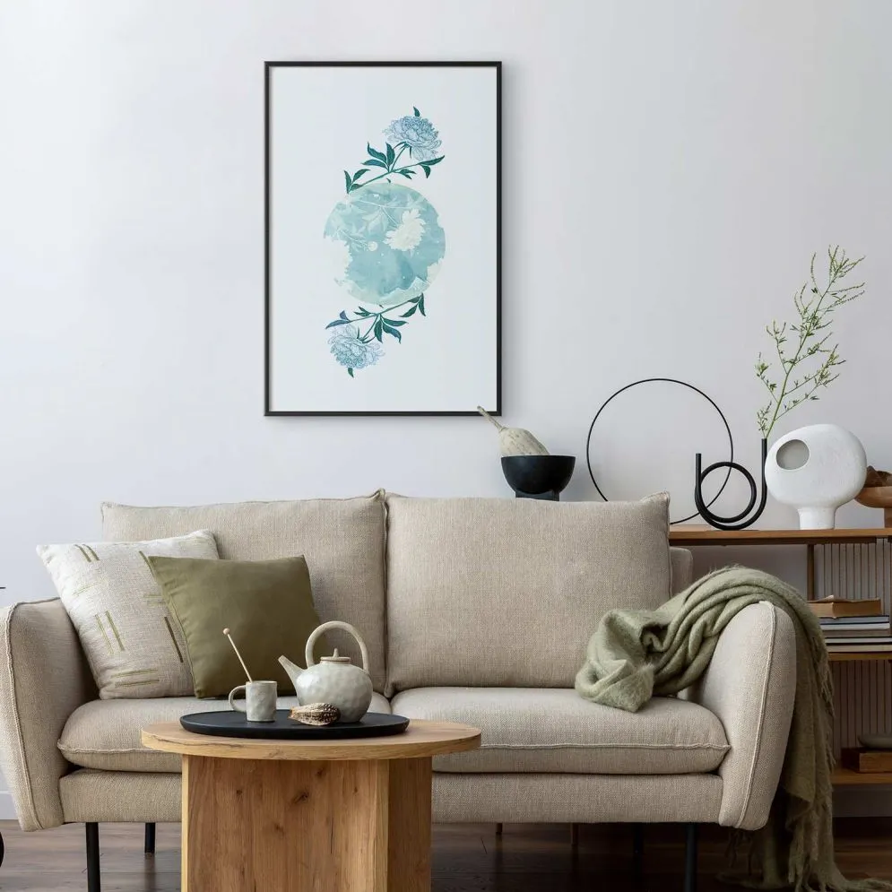 Plakat Kwiecista planeta 40x60 cm z ramą czarną z marginesem | MIRAT.