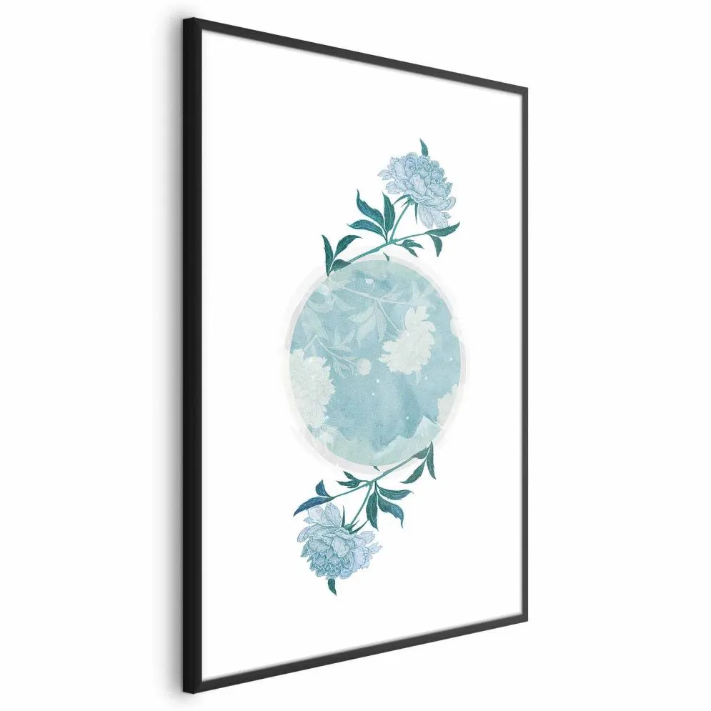 Plakat Kwiecista planeta 40x60 cm z ramą czarną z marginesem | MIRAT.