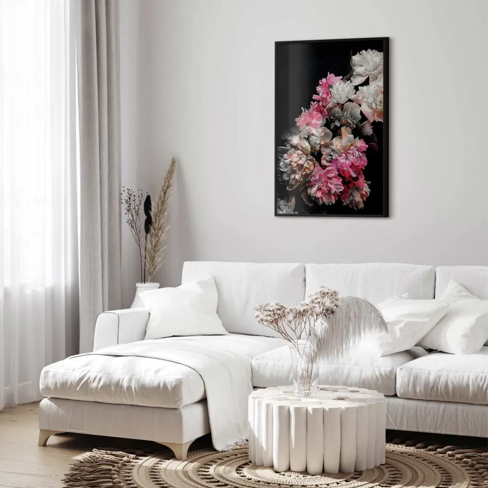 Plakat Bukiet w mroku 60x90 cm z ramą czarną bez marginesu | MIRAT.