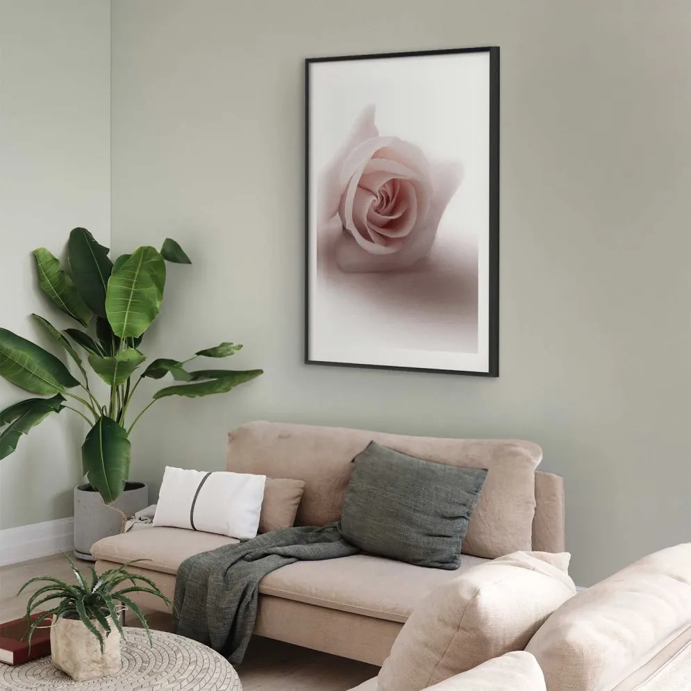 Plakat Różany cień 29,7x42 cm z ramą czarną z marginesem | MIRAT.