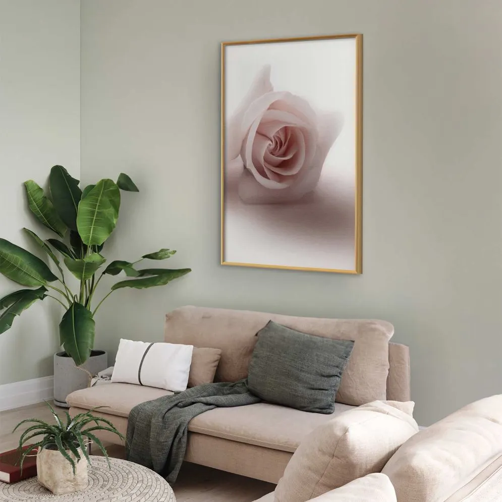 Plakat Różany cień 40x60 cm z ramą złotą bez marginesu | MIRAT.