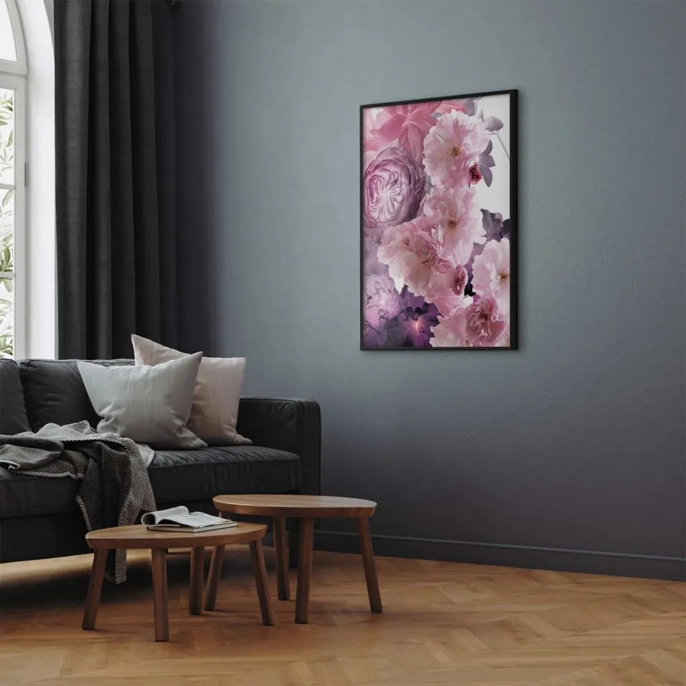 Plakat Wachlarz kwiatów 60x90 cm z ramą czarną bez marginesu | MIRAT.