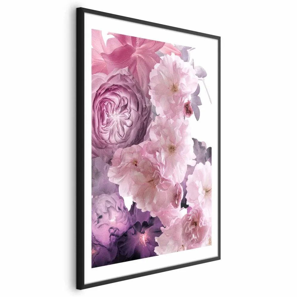 Plakat Wachlarz kwiatów 21x30 cm z ramą czarną z marginesem | MIRAT.