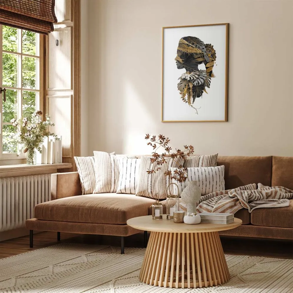 Plakat Człowiek dżungli 40x60 cm z ramą złotą bez marginesu | MIRAT.