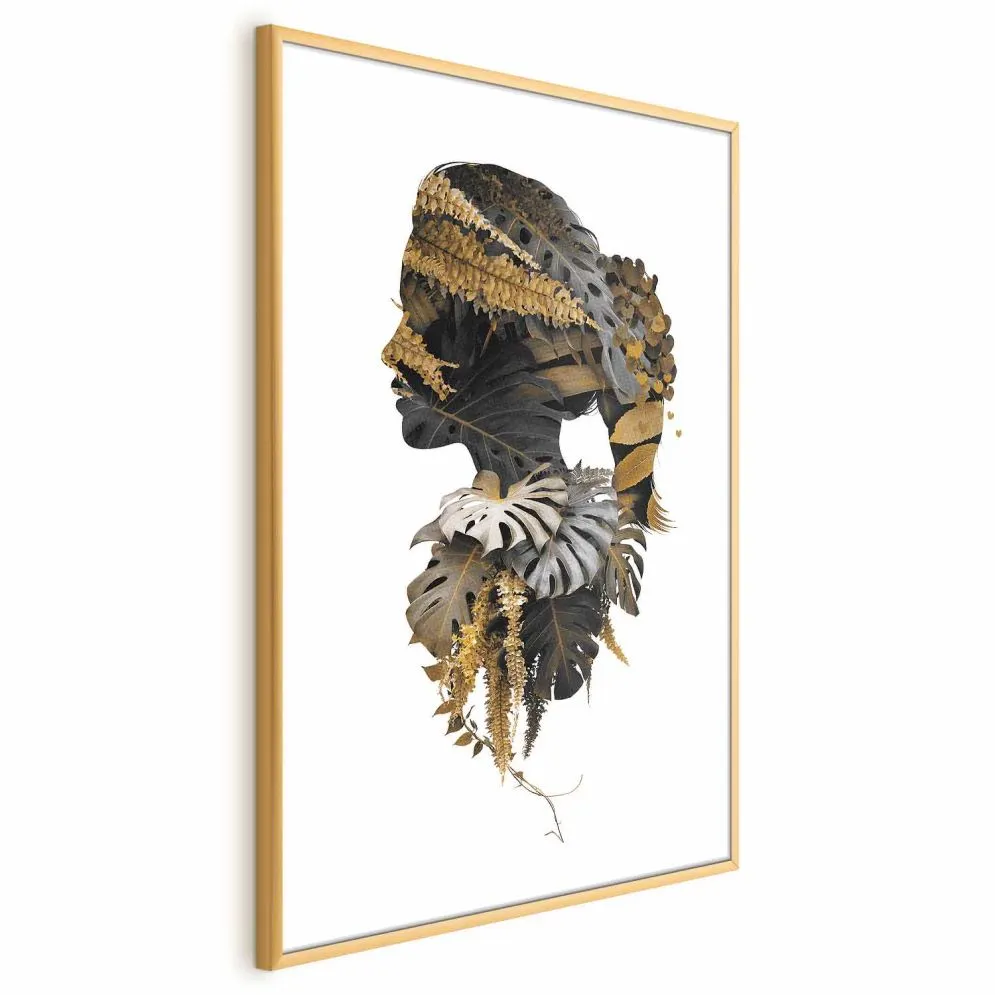 Plakat Człowiek dżungli 40x60 cm z ramą złotą bez marginesu | MIRAT.