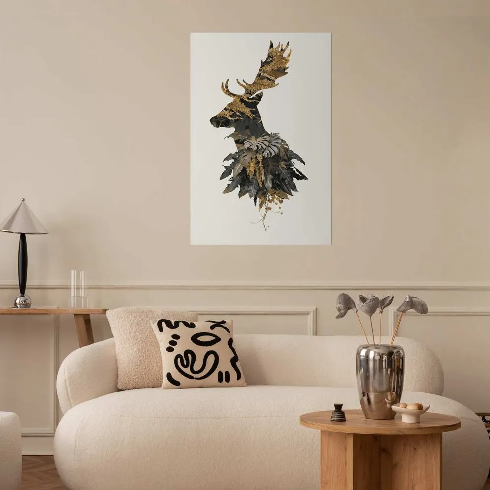 Plakat Leśny jeleń 21x30 cm bez ramy bez marginesu | MIRAT.
