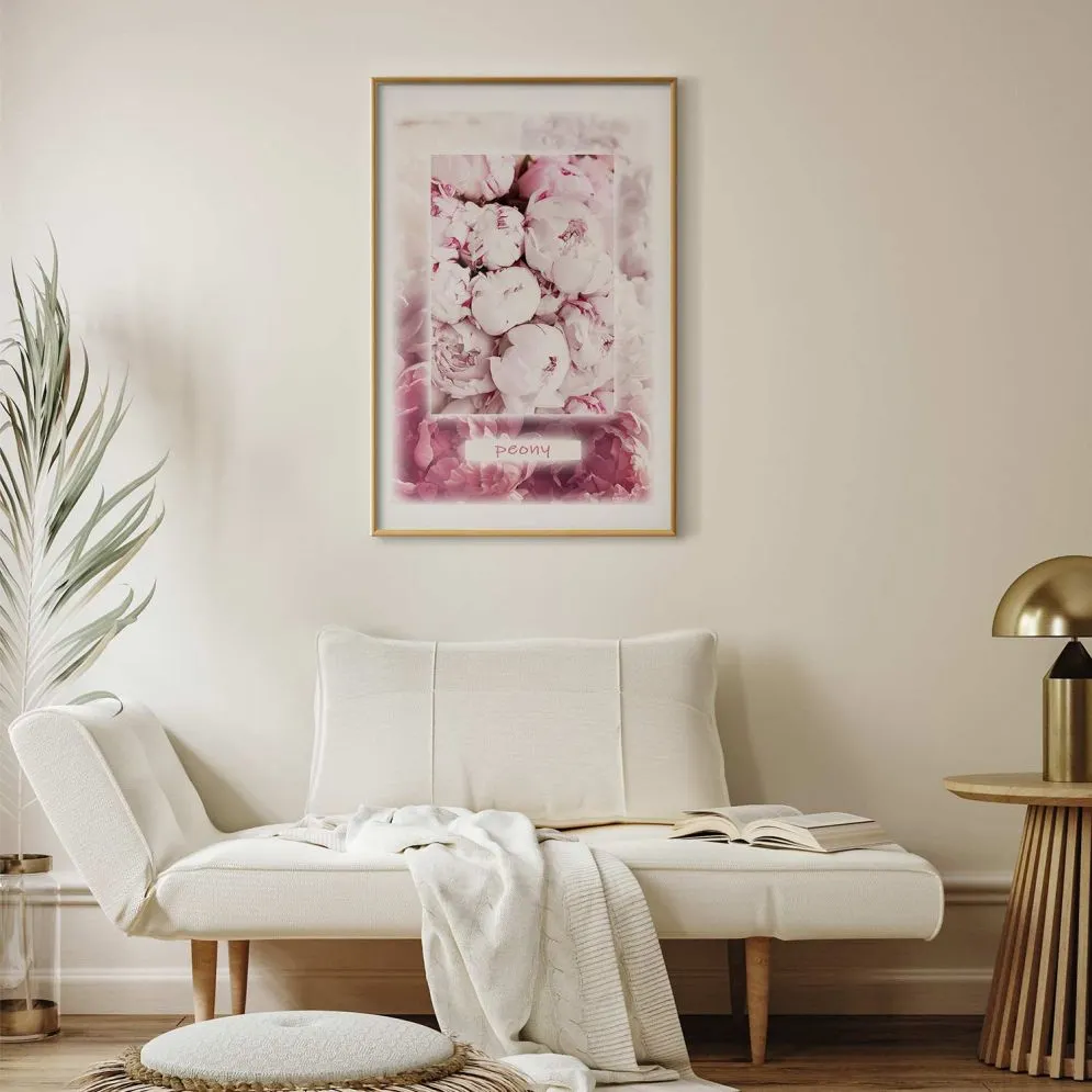 Plakat Delikatność wiosny 21x30 cm z ramą złotą z marginesem | MIRAT.