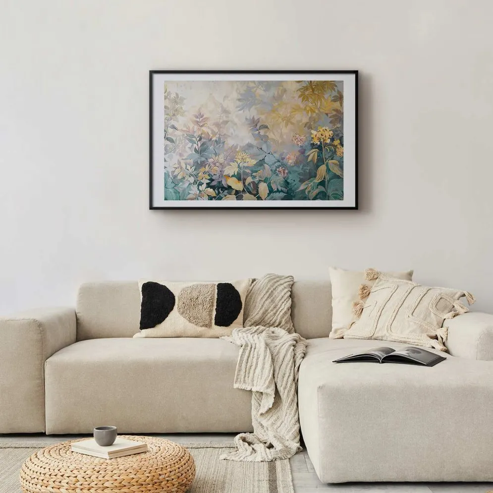 Plakat Gobelinowy wzór 42x29,7 cm z ramą czarną z marginesem | MIRAT.