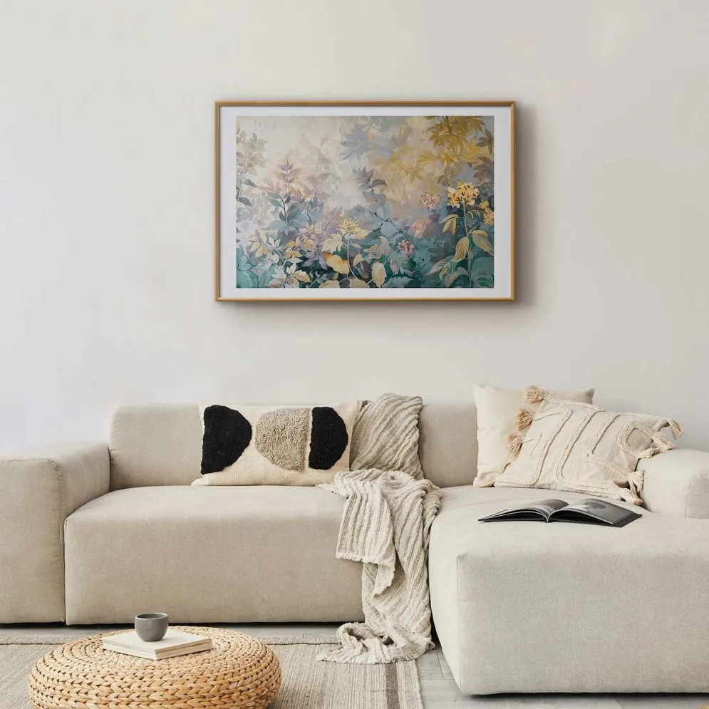 Plakat Gobelinowy wzór 42x29,7 cm z ramą złotą z marginesem | MIRAT.