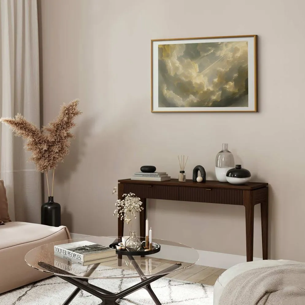 Plakat Zachwycająca gra kolorów 90x60 cm z ramą złotą z marginesem | MIRAT.