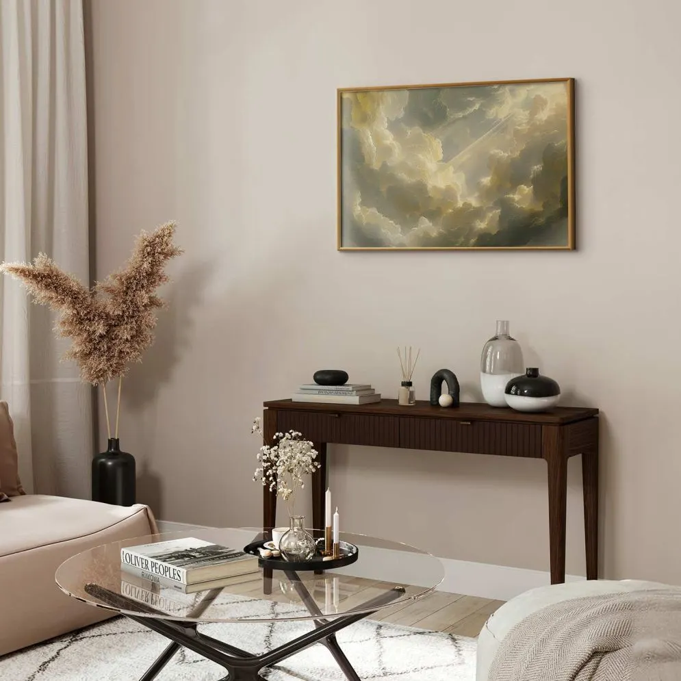 Plakat Zachwycająca gra kolorów 30x21 cm z ramą złotą bez marginesu | MIRAT.