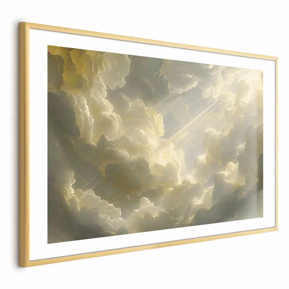 Plakat Zachwycająca gra kolorów 90x60 cm z ramą złotą z marginesem | MIRAT.