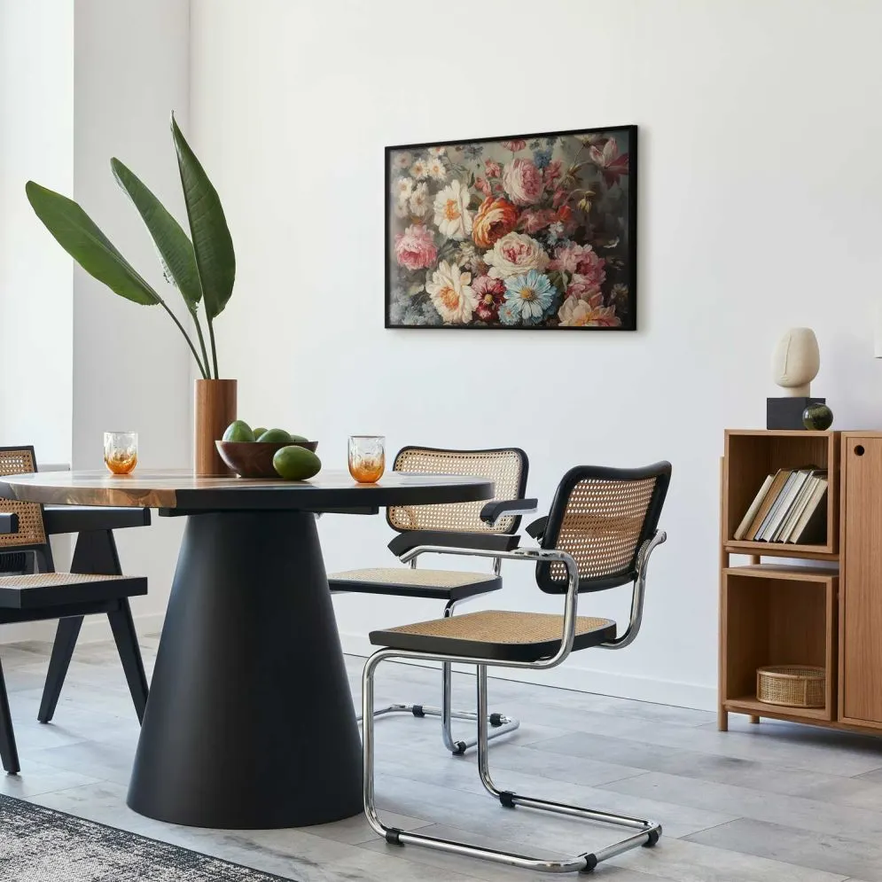 Plakat Zapach ogrodowych kwiatów 30x21 cm z ramą czarną bez marginesu | MIRAT.