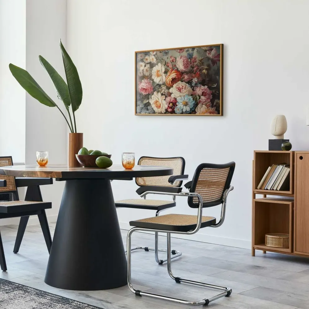 Plakat Zapach ogrodowych kwiatów 42x29,7 cm z ramą złotą bez marginesu | MIRAT.