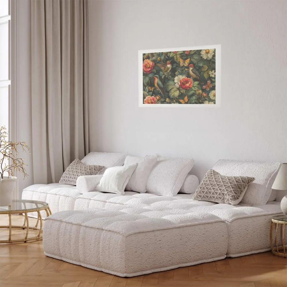 Plakat Kwiaty i motyle 90x60 cm bez ramy z marginesem | MIRAT.