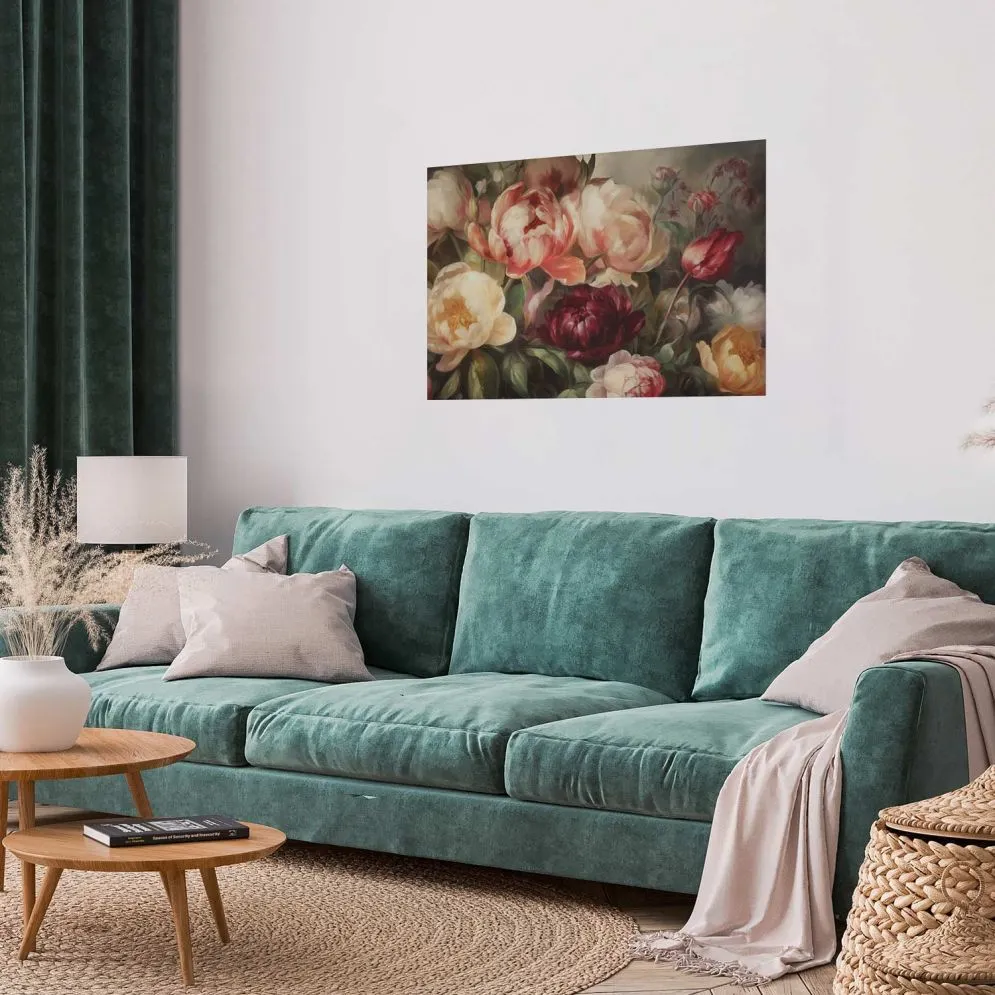 Plakat Piwonie 90x60 cm bez ramy bez marginesu | MIRAT.