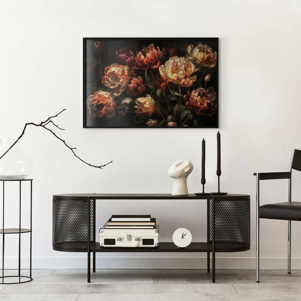 Plakat Kwitnące tulipany 60x40 cm z ramą czarną bez marginesu | MIRAT.