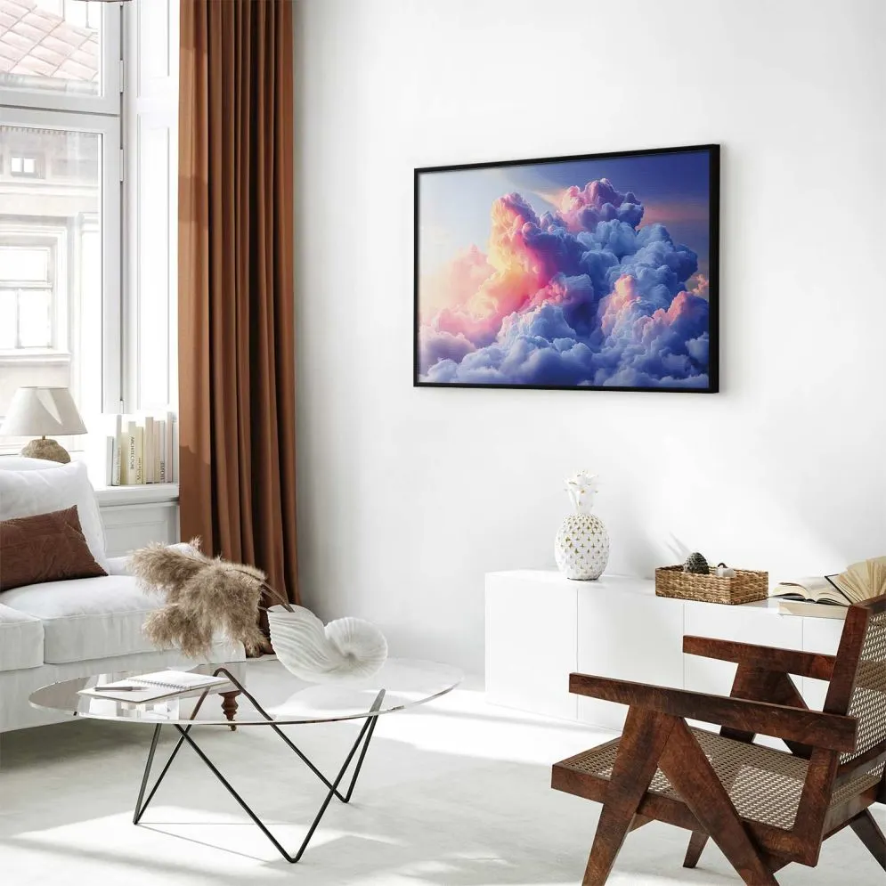 Plakat Chmury 90x60 cm z ramą czarną bez marginesu | MIRAT.