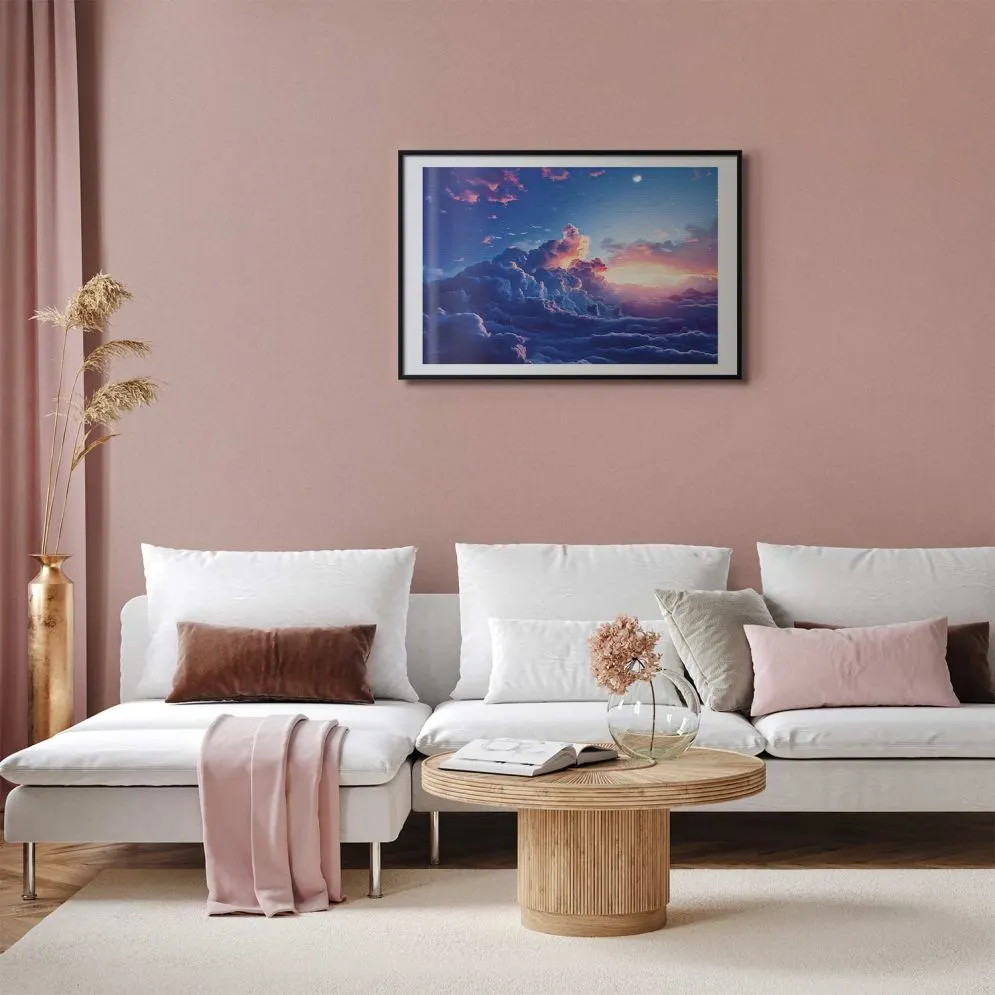 Plakat Nocne góry 42x29,7 cm z ramą czarną z marginesem | MIRAT.