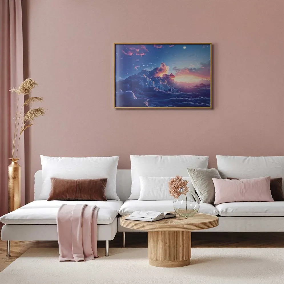 Plakat Nocne góry 90x60 cm z ramą złotą bez marginesu | MIRAT.