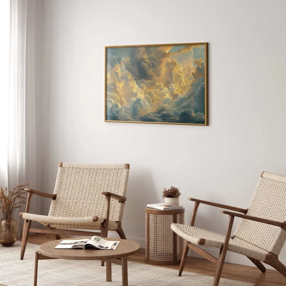 Plakat Ostatnie tchnienie dnia 42x29,7 cm z ramą złotą bez marginesu | MIRAT.