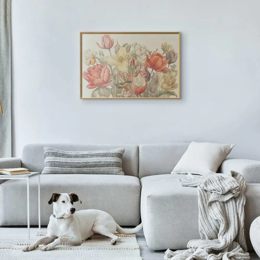 Plakat Bukiet 60x40 cm z ramą złotą bez marginesu | MIRAT.