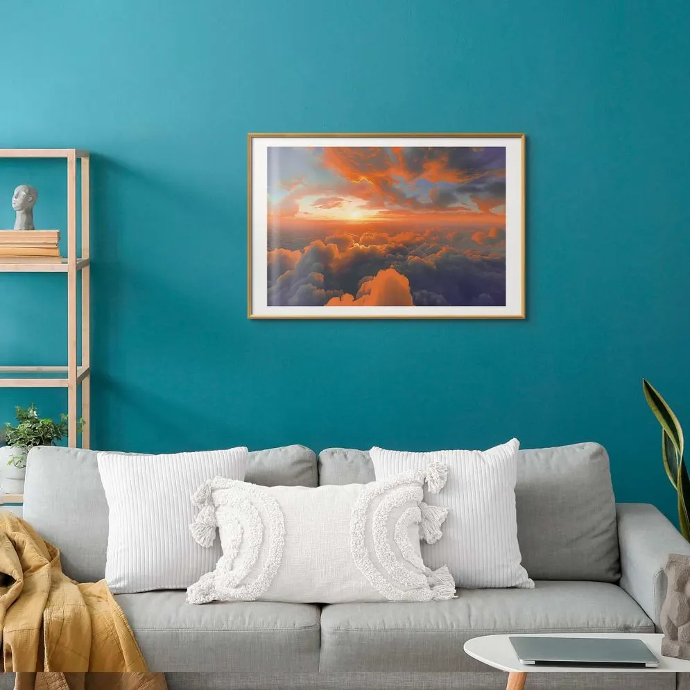 Plakat Spektakl barw 90x60 cm z ramą złotą z marginesem | MIRAT.