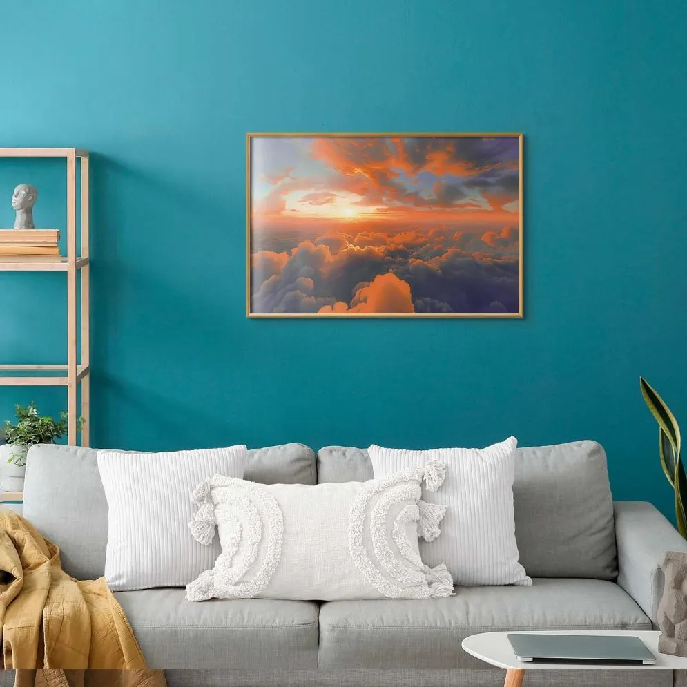 Plakat Spektakl barw 90x60 cm z ramą złotą bez marginesu | MIRAT.