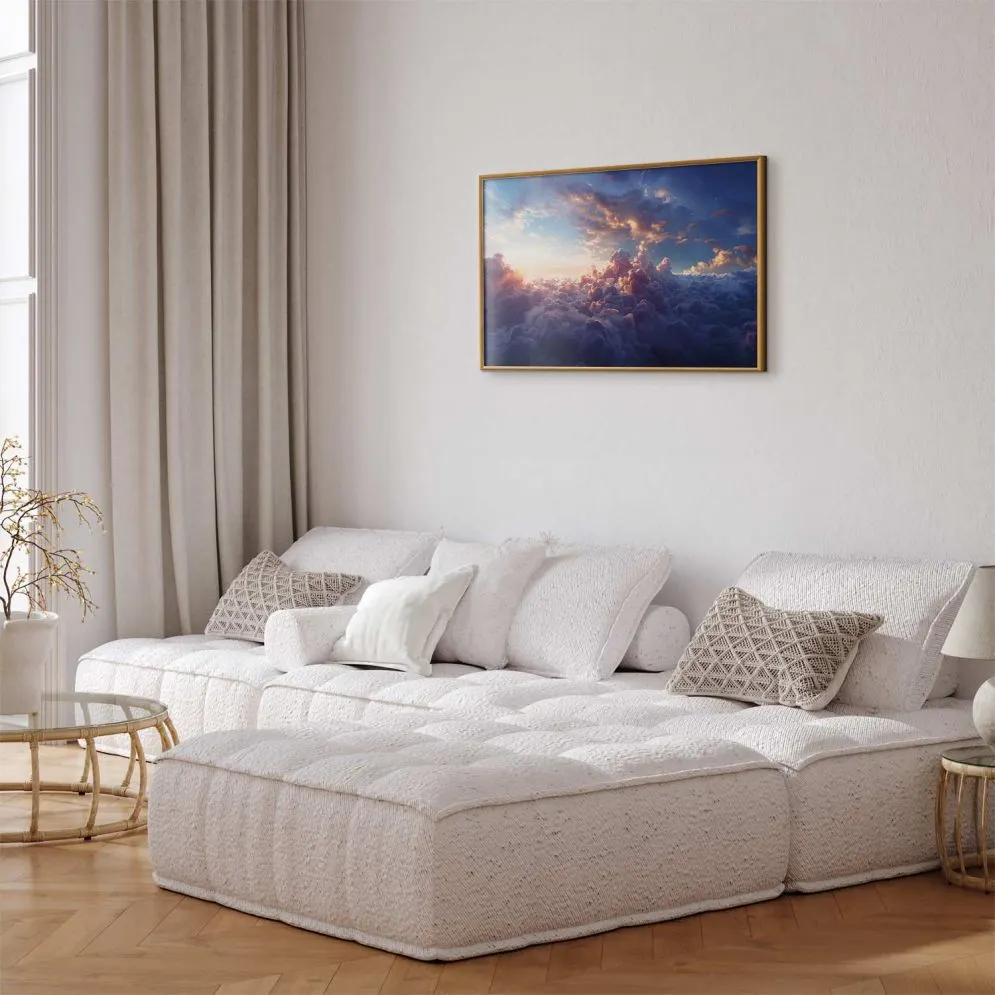 Plakat Słońce w ukryciu 60x40 cm z ramą złotą bez marginesu | MIRAT.