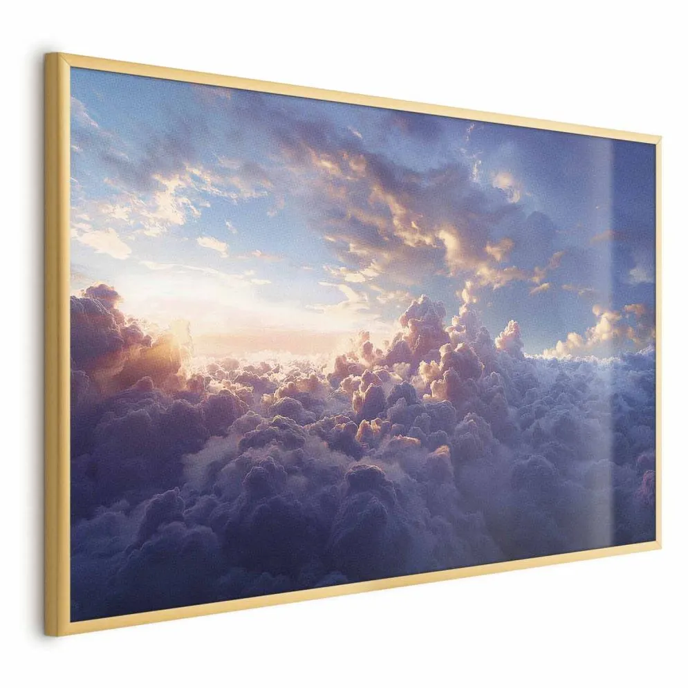 Plakat Słońce w ukryciu 60x40 cm z ramą złotą bez marginesu | MIRAT.