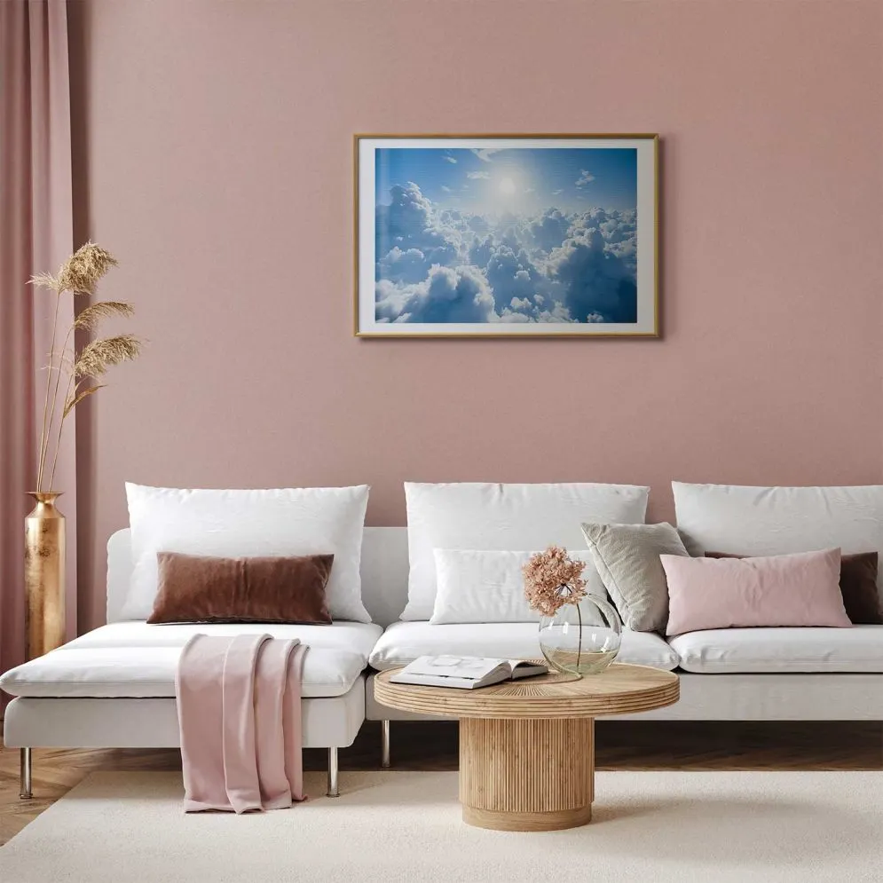 Plakat Niebiański spokój 90x60 cm z ramą złotą z marginesem | MIRAT.