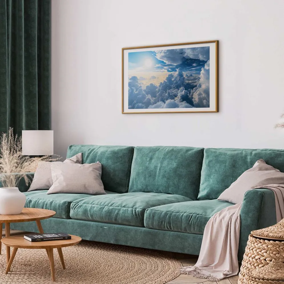 Plakat Symfonia Światła 60x40 cm z ramą złotą z marginesem | MIRAT.