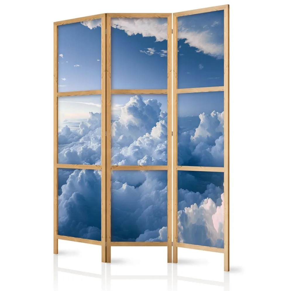 Parawan japoński Tła i desenie 135x172 cm 3-częściowy niebieski | MIRAT.