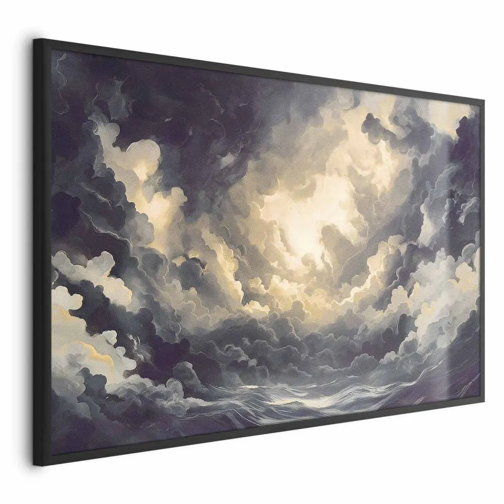 Plakat Gra światła 90x60 cm z ramą czarną bez marginesu | MIRAT.