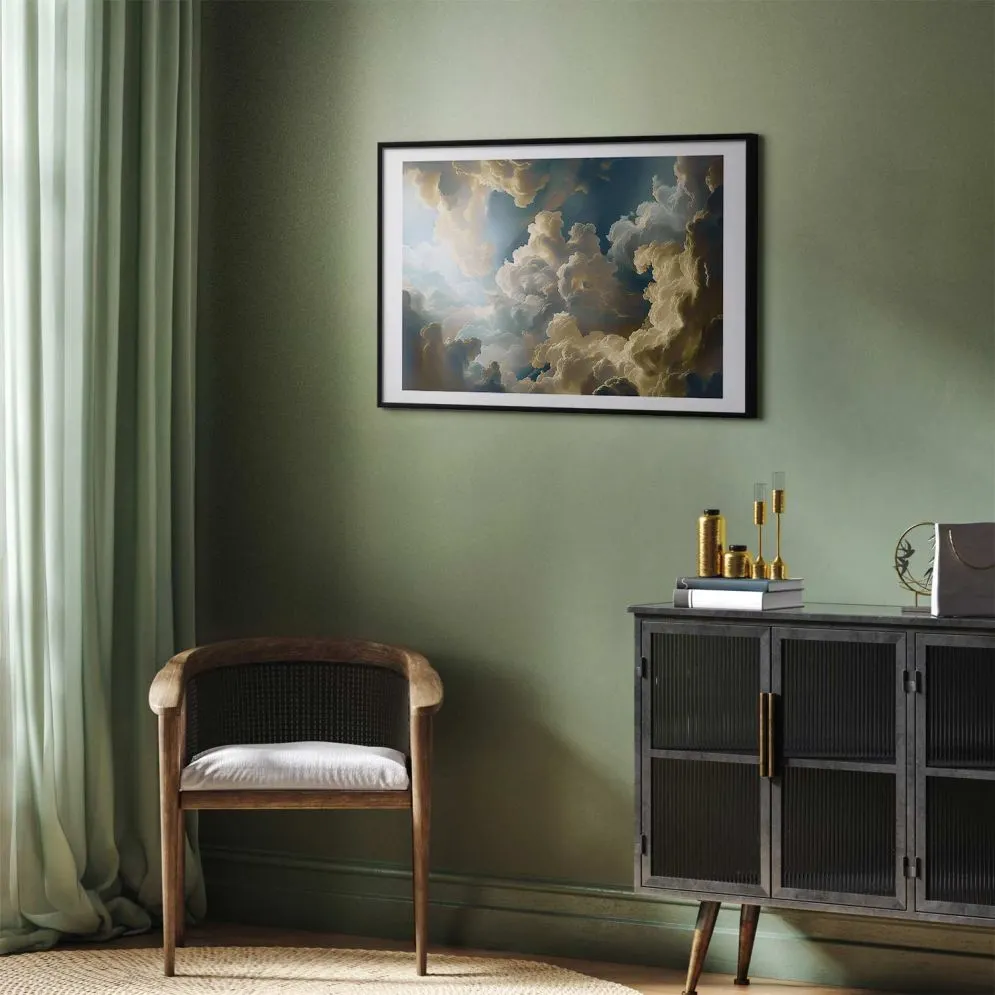 Plakat Słońce i cienie 60x40 cm z ramą czarną z marginesem | MIRAT.