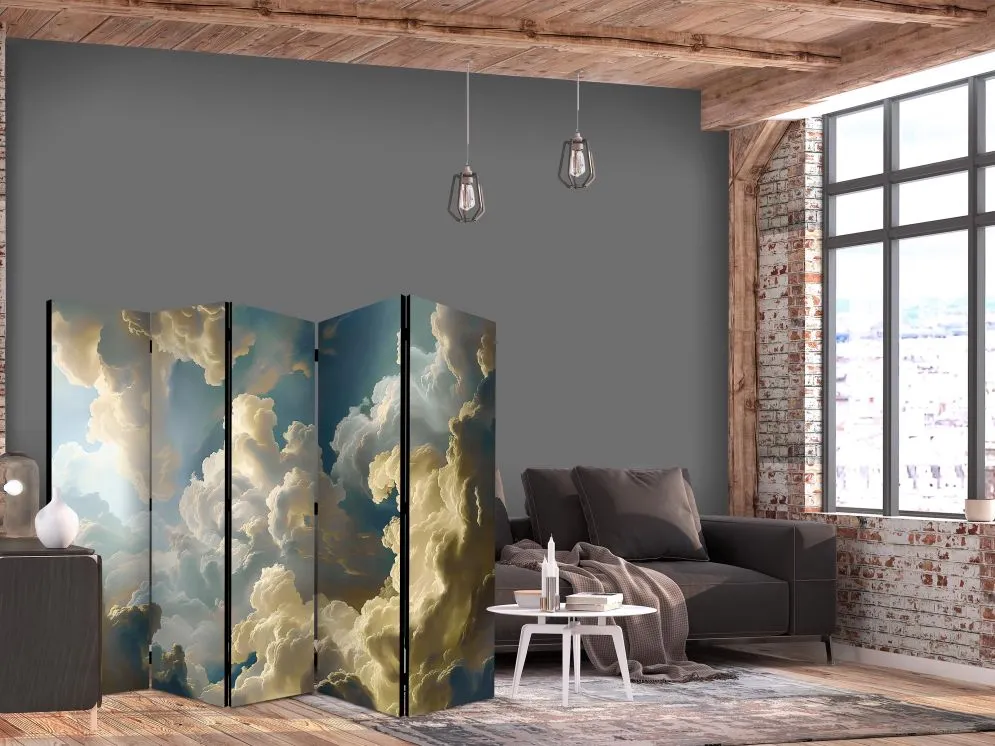 Parawan jednostronny Pejzaże 225x172 cm 5-częściowy szary | MIRAT.