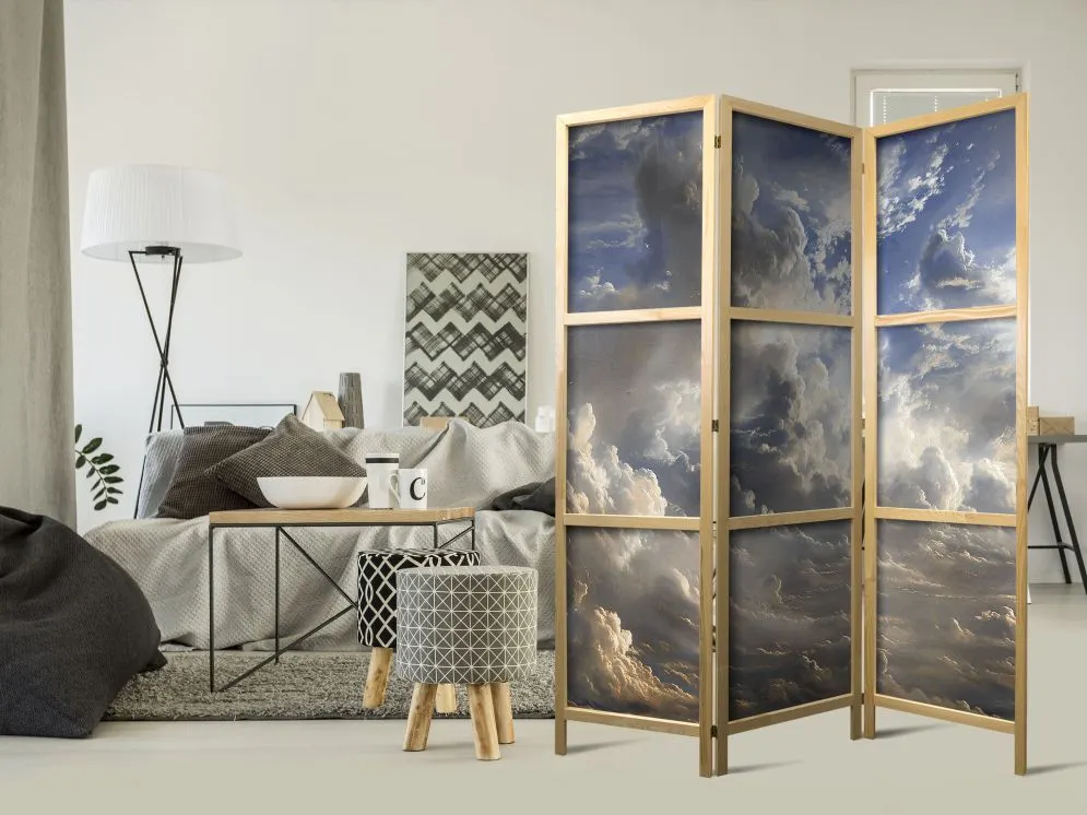 Parawan japoński Tła i desenie 135x172 cm 3-częściowy szary | MIRAT.