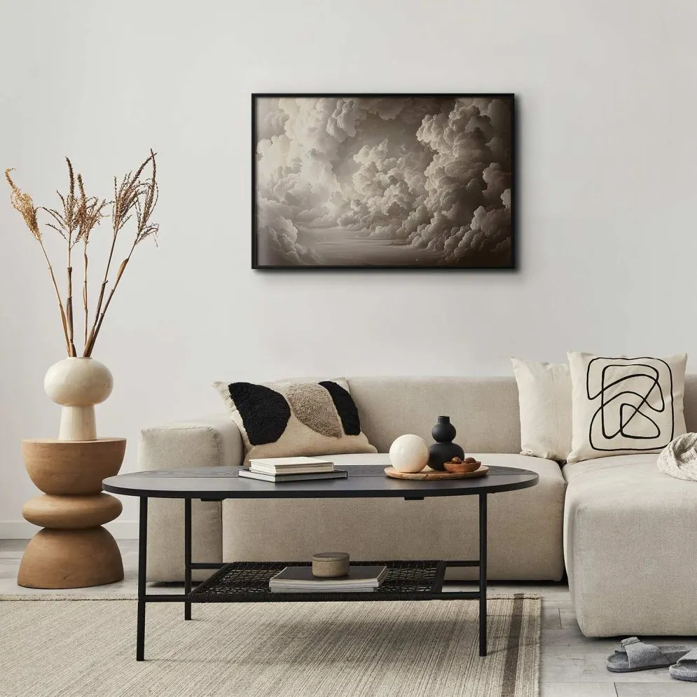 Plakat Miękka gra światła 30x21 cm z ramą czarną bez marginesu | MIRAT.