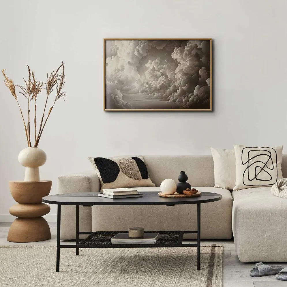 Plakat Miękka gra światła 30x21 cm z ramą złotą bez marginesu | MIRAT.