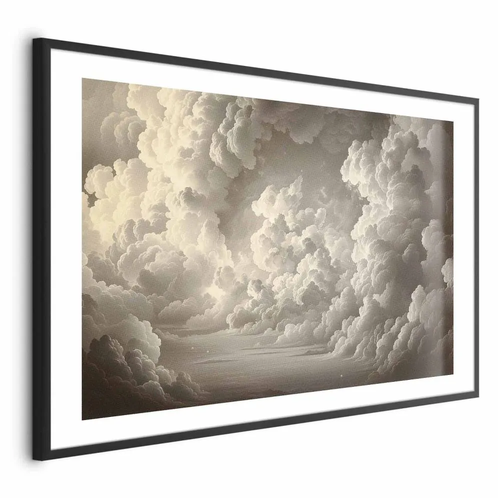 Plakat Miękka gra światła 30x21 cm z ramą czarną z marginesem | MIRAT.