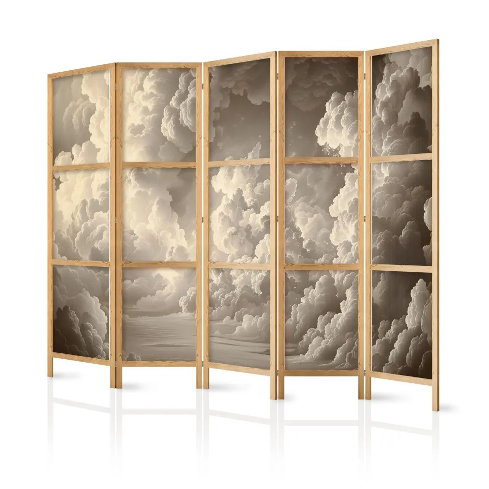 Parawan japoński Tła i desenie 225x172 cm 3-częściowy beżowy | MIRAT.