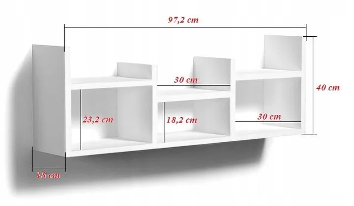 Półka ALESIA 5 dąb artisan wisząca na książki | MIRAT. styl LOFT