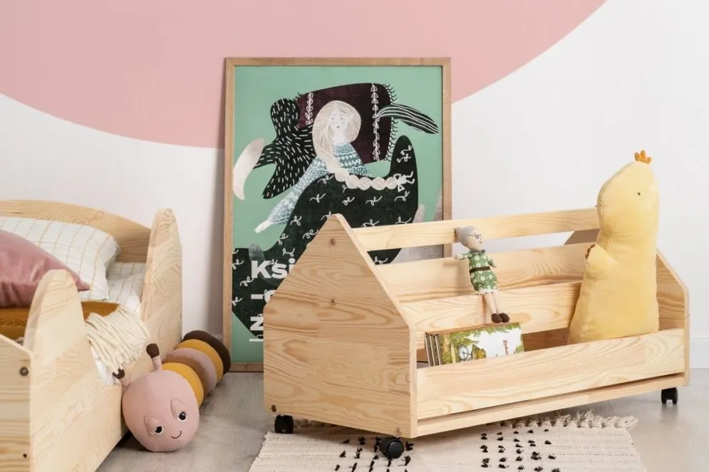 Sosna drewniana skrzynia na zabawki dla dzieci polska KUTU 1