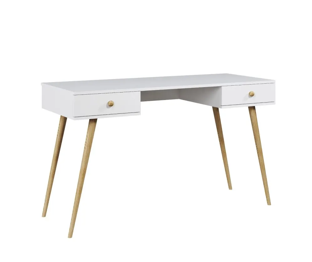 Biurko LEBEL białe mat z szufladami I sklep meblowy MIRAT. styl SKANDYNAWSKI kolekcja LEBEL