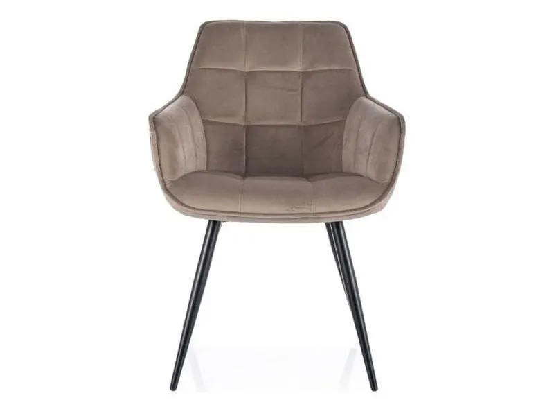 Krzesło welurowe Lilia Velvet beżowe pikowane|MIRAT styl LOFT