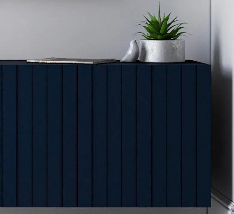 Stolik kawowy TAL 3D 110x54cm granatowy mat do salonu I sklep meblowy MIRAT. styl LOFT, RYFLOWANY kolekcja TAL