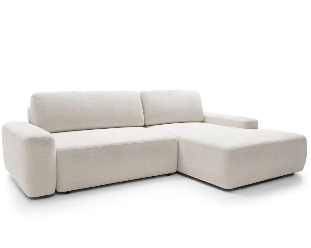 Narożnik z funkcją spania BELLA śmietankowy prawy/lewy I sklep meblowy MIRAT. styl SKANDYNAWSKI