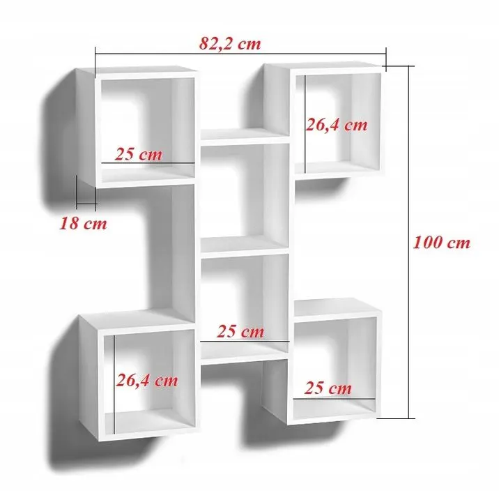 Nowoczesna półka ALESIA 10 czarna wisząca | MIRAT. styl LOFT