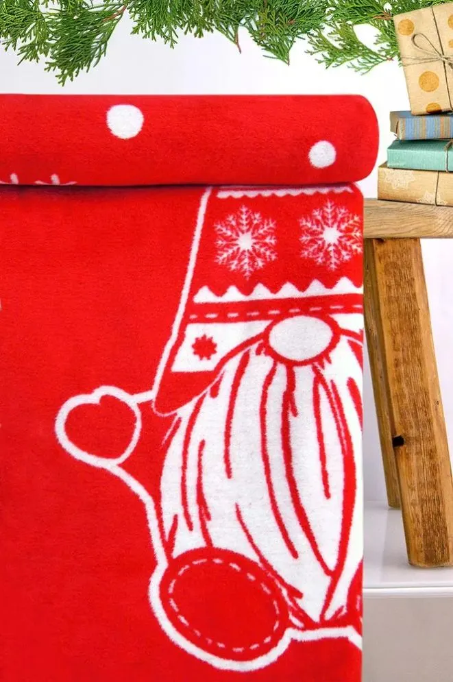 Koc RODZINNE SKRZATY 150x200 czerwony/biały świąteczny I sklep meblowy MIRAT. styl GLAMOUR kolekcja GRENO WINTER