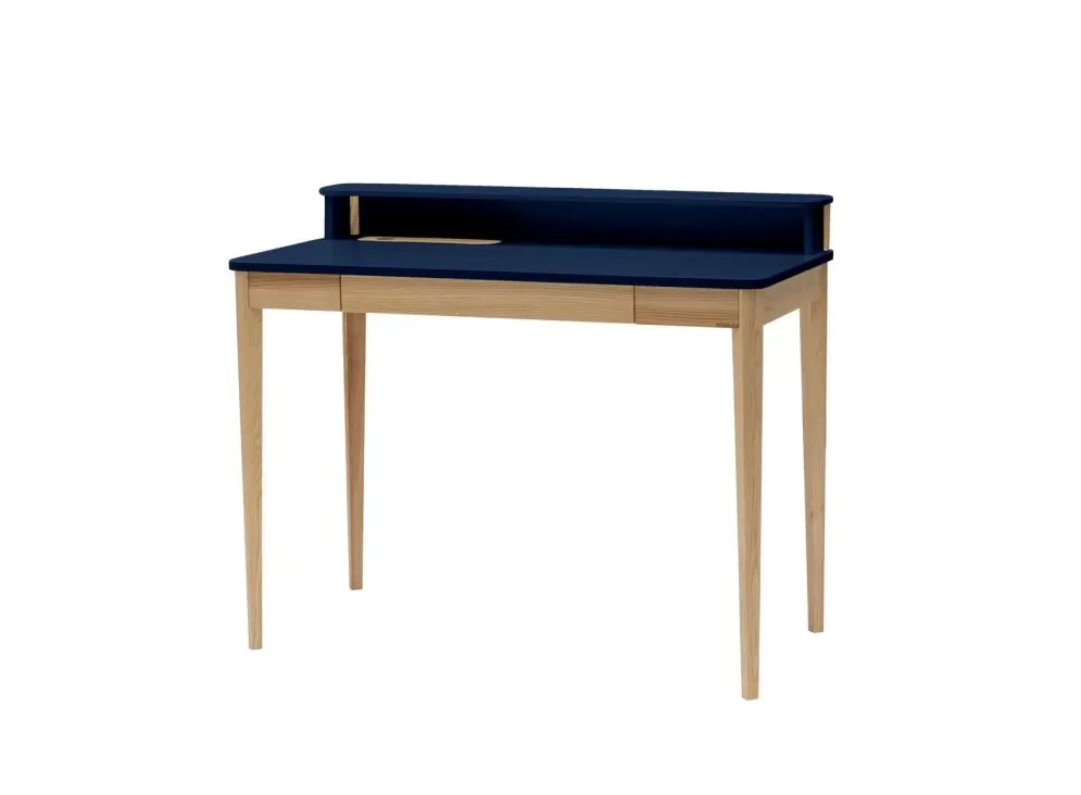 Biurko ASHME granatowe z półką do nauki | MIRAT. styl SKANDYNAWSKI